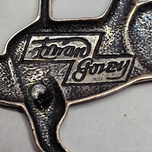 Vintage Sterling Eman Govey Pin Brooch Dancing Happy Feline Cat Edward Gorey - Picture 2 of 11